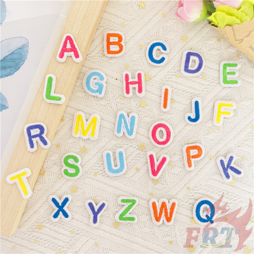 ❤ 1 ชิ้น สีสันสดใส . Mini Arial English Letters Series 01 แพทช์สติ๊กเกอร์มีกาวในตัว ❤ DIY เหล็กบนเย็บแพทช์ป้าย