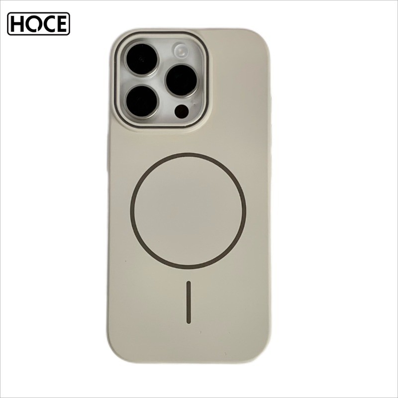 HOCE Simple Fine Circleเคสโทรศัพท์แม่เหล็กสําหรับIPhone 17 16 15 14 13 12 Pro Max TPUขนาดใหญ่ฝาครอบกรณี