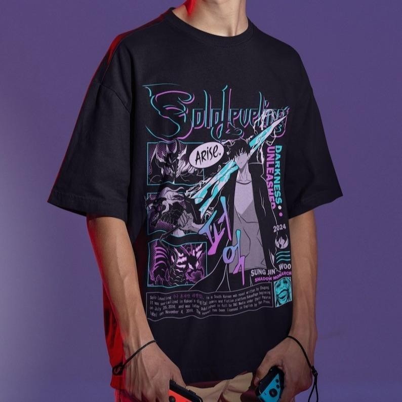 เสื้อ Solo Leveling, เสื้อสเวตเตอร์ Solo Leveling, เสื้อ Sung Jinwoo, สภาชาวเกาหลี, เสื้อ Manhwa, เส