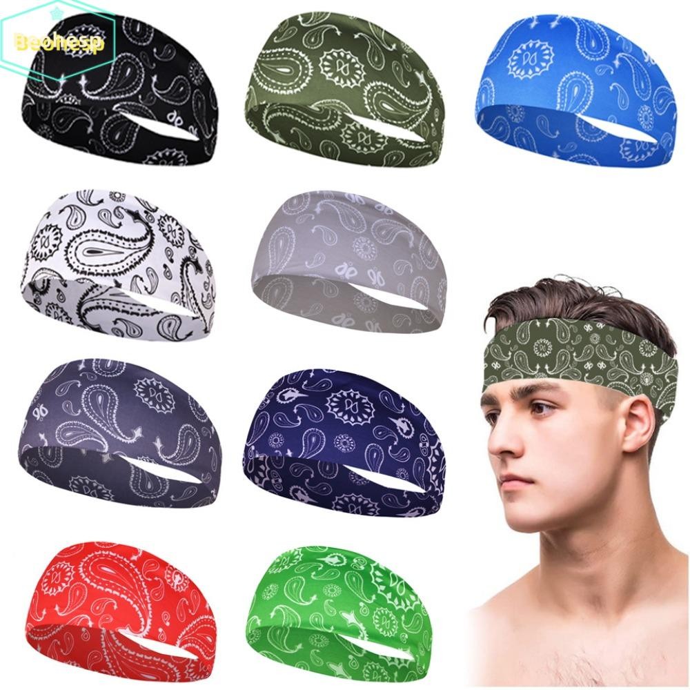 BEOHESP Fitness Sweat Guide, Absorbing Sweat Elastic Antiperspirant Band,แบบพกพา Sweatproof Sports Hair Bands