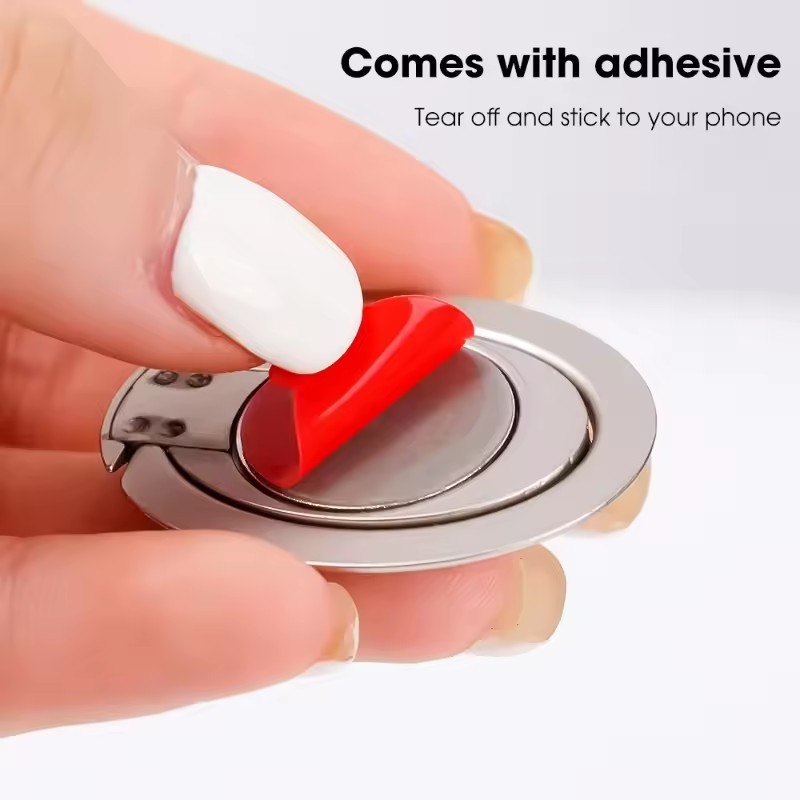 ที่วางแหวนโทรศัพท์พร้อมขาตั้ง | 360° ขายึดโลหะผสมสังกะสีแบบหมุนได้, การออกแบบบางเฉียบสําหรับมือถือ/แท็บเล็ต, อุปกรณ์เสริม 6 สีสําหรับใช้ในทุกวัน - รูปที่ 4