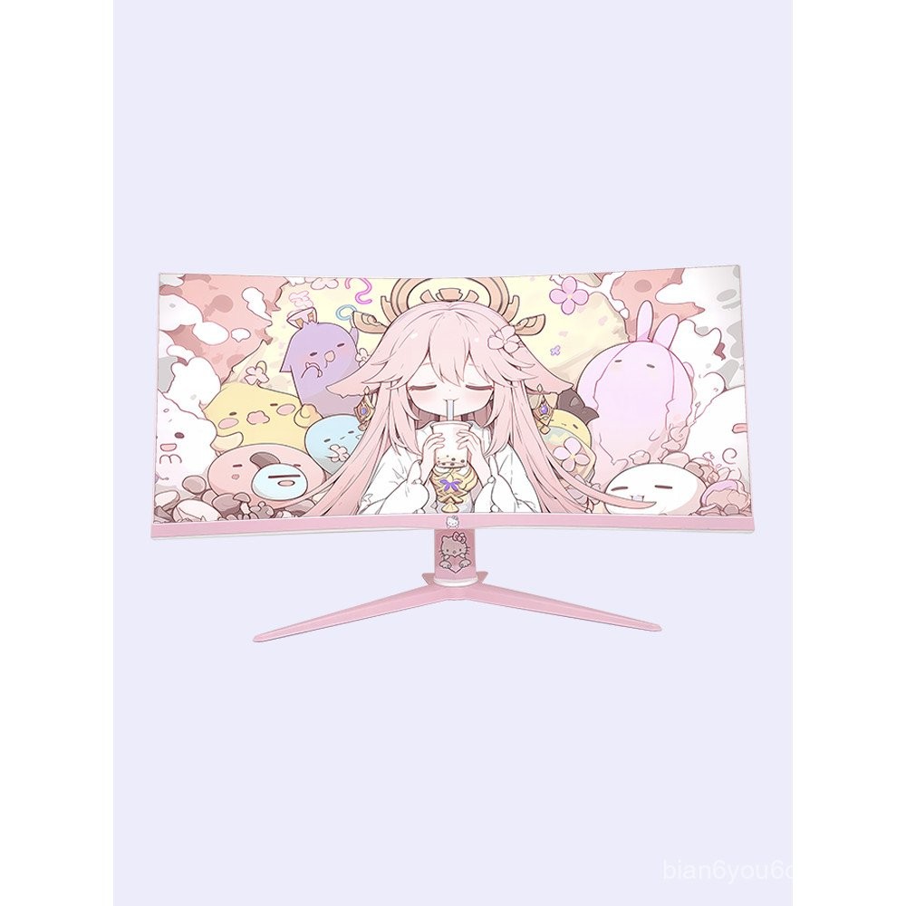 Aoc34นิ้วหน้าจอปลาสีชมพูจอแสดงผล4k180hz สีขาว27นิ้ว2K E-Sports คอมพิวเตอร์ที่กำหนดเอง