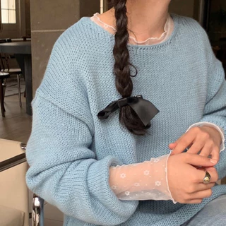 อิลกี้ ชั้นดอกไม้เล็กๆครีมกันแดดตาข่ายลูกไม้ครึ่งคอเต่าแขนยาวเสื้อยืดสําหรับผู้หญิง