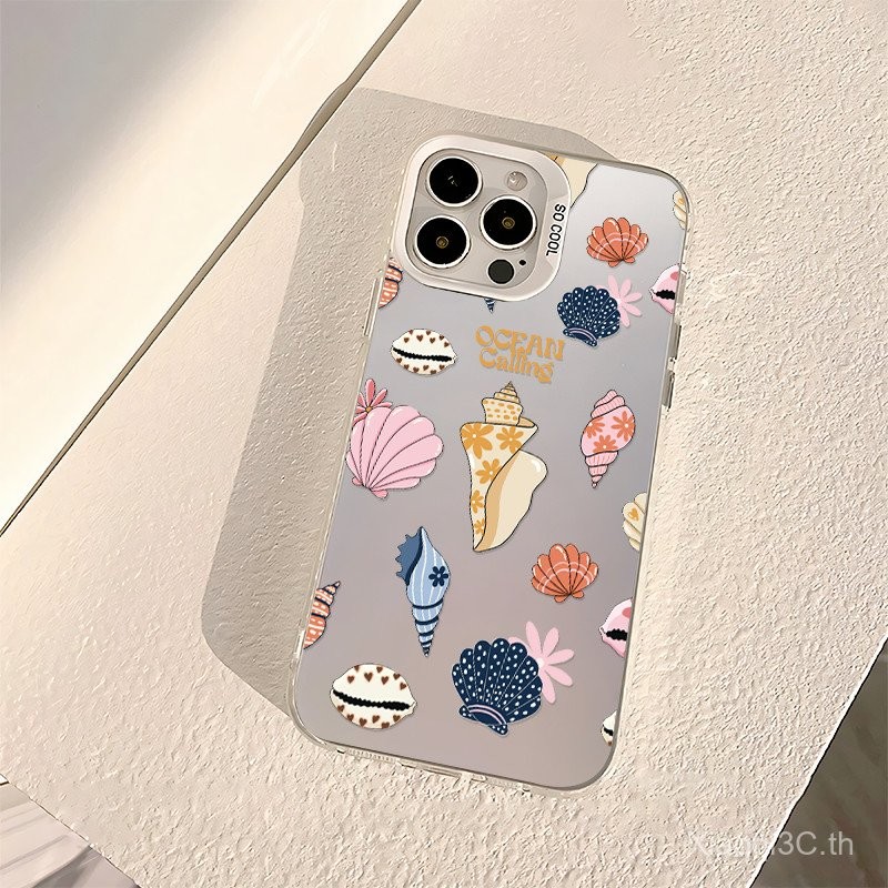เคสโทรศัพท์ที่เข้ากันได้กับ iPhone 7 8 X XS XR XSmax 11 12 13 14 15 16 Pro max Plus เคสซิลิโคนกันกระแทกแบบชายหาด GNWB