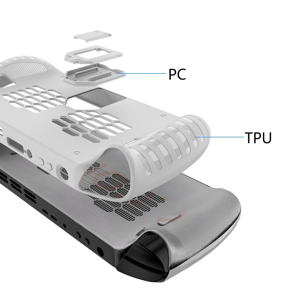 TPU เคสป้องกันพร้อมขาตั้งเข้ากันได้กับ Legion GO S, Shock-Absorption, กันลื่นและป้องกันรอยขีดข่วนฝาครอบการออกแบบ