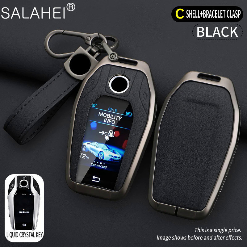 Leather Car Display LED Key Case Fob Cover Shell For BMW 3 5 7 Series G11 G12 G30 G31 G32 G05 G07 X3