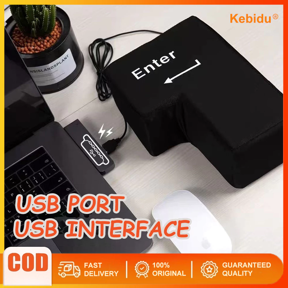 [จัดส่งรวดเร็ว] USB ขนาดใหญ่เข้าสู่ปุ่มกุญแจสําหรับหมอนบรรเทาความเครียดโฮมออฟฟิศอินพุต USB ขนาดใหญ่หมอนระบายอากาศคอมพิวเตอร์ของเล่นบรรเทาความเครียดสํานักงานนุ่ม