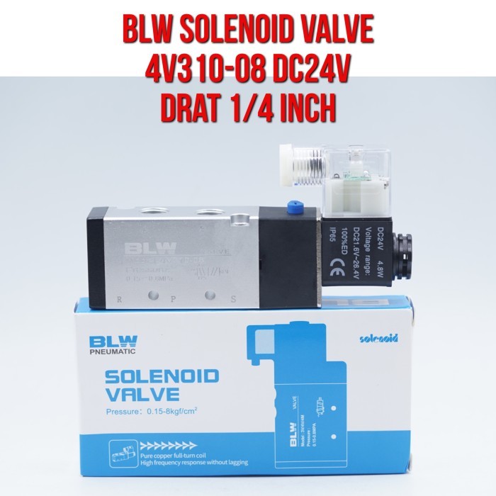 BLW Solenoid วาล์ว 4V310-08 4V310 - 08 DC 24V เกลียว 1/4 นิ้ว DC24V DC24 วาล์วตรงสําหรับนิวเมติก Act