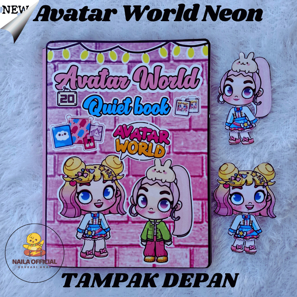 Toca Avatar World Neon ตุ๊กตากระดาษสีชมพูของเล่นเพื่อการศึกษาสําหรับเด็ก: หนังสือยุ่งเงียบพิเศษ