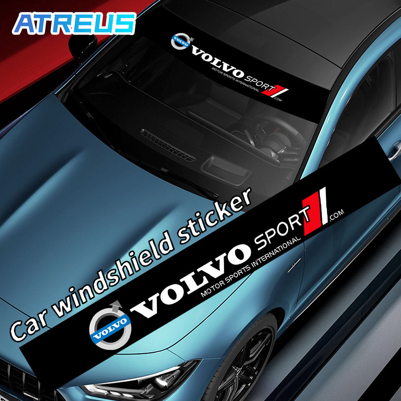 Volvo สติกเกอร์ บังแดด ติดรถ สติกเกอร์รูปลอก กันน้ํา สําหรับติดตกแต่งกระจกหน้ารถยนต์ สติ๊กเกอร์บังแด