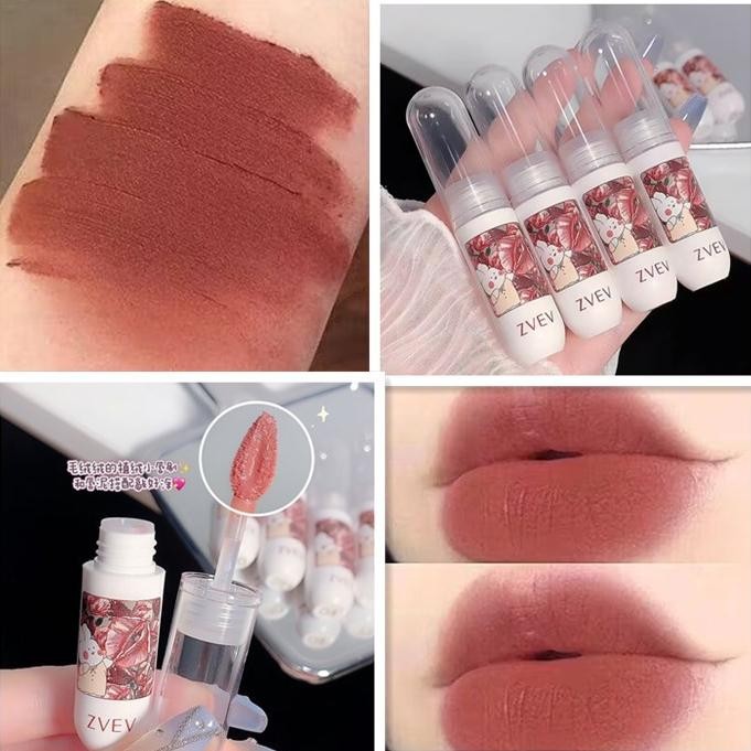 ลิปกลอสเนื้อแมตต์กํามะหยี่ไม่ซีดจางง่ายมีเรนเดอร์สีสูงให้ความชุ่มชื้นและระบายสีเครื่องแบบ ลิปสติกลิปกลอส Misty air