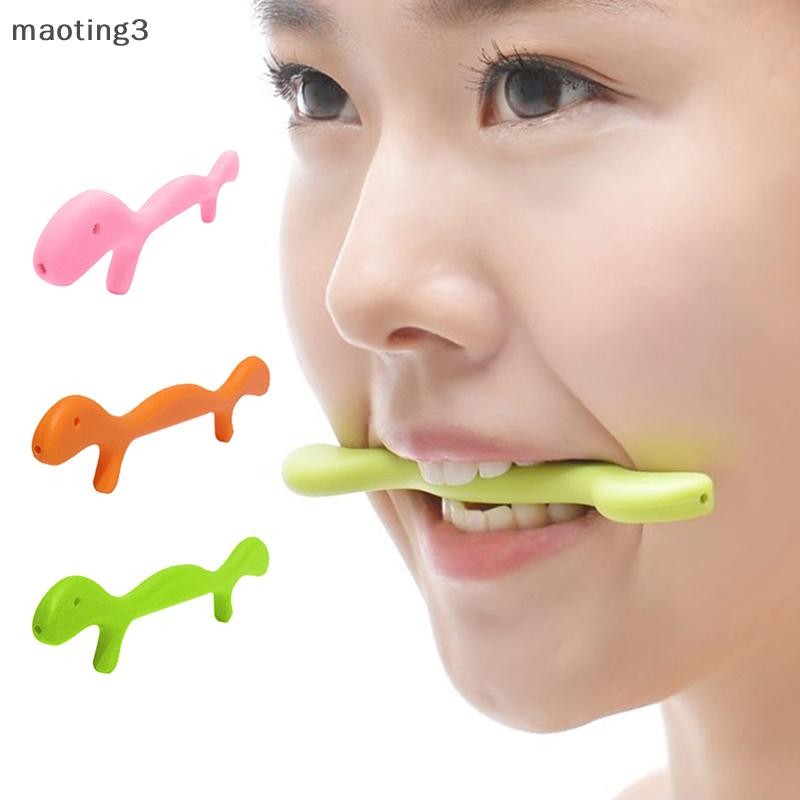 [เหมา] เครื่องแก้ไขการฝึกอบรมยิ้มแบบพกพา 3 กล้ามเนื้อสียืดยกเครื่องออกกําลังกายใบหน้าซิลิโคนออกกําลังกาย [ภูเขา]