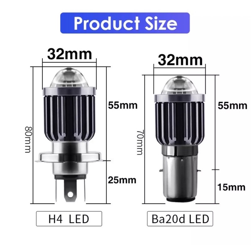 H4 Laser Hi/Loo H4 เลเซอร์หลอดไฟ Led H6 Ba20D P15D UNIVERSAL MATIC BEBEK SPORT VIXION BYSON TRAIL MX