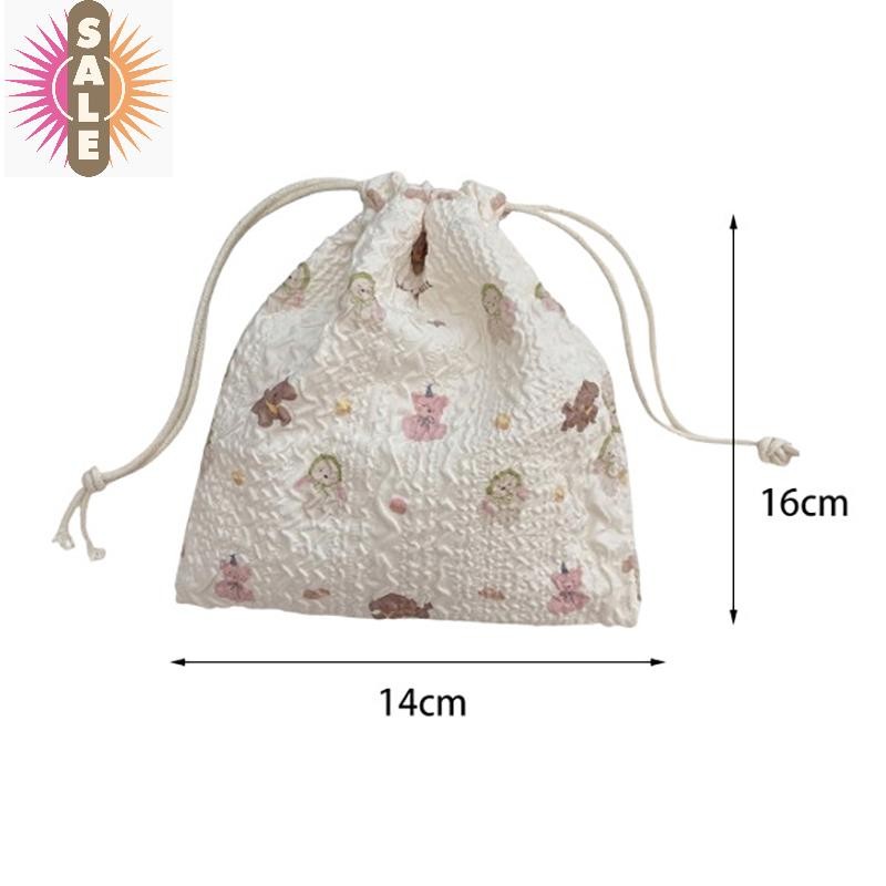 บน 1PCS เกาหลีน่ารักกระเป๋าใส่เหรียญขนาดเล็ก Key หูฟัง Drawstring กระเป๋าเก็บสาวเครื่องประดับลิปสติกเครื่องสําอางเชือกกระเป๋า String กระเป๋า A