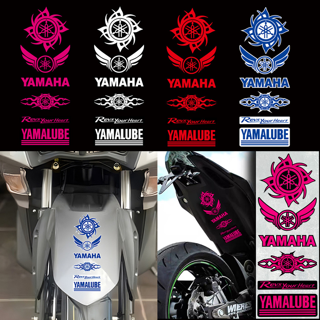 Yamaha โลโก้สติกเกอร์รถจักรยานยนต์ดัดแปลง Mudguard ด้านหลัง Fender Body กันน้ําสําหรับ Yamaha YZF-R15 R7 R1 MT-03 07 09 XSR155 XSR700/900 SR400 NMAX 155 XMAX 300 JOG-i Cygnus GT