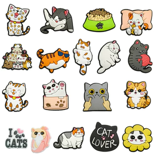 18 ชิ้น/เซ็ตรองเท้า Charm MEIDJ ตัวติดรองเท้า Pvc ตัวการ์ตูน สำหรับตกแต่ง MEIDJ Diy รองเท้าหัวโต ติดง่าย น่ารัก