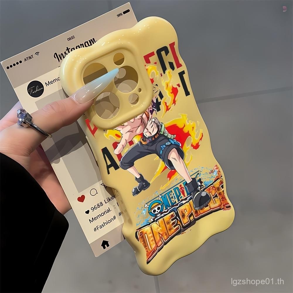 การ์ตูน Super Flame One Piece สําหรับ iPhone 11 14 13 12 16 15 15PRO 12PRO 11PROMAX 12PROMAX 15PROMA