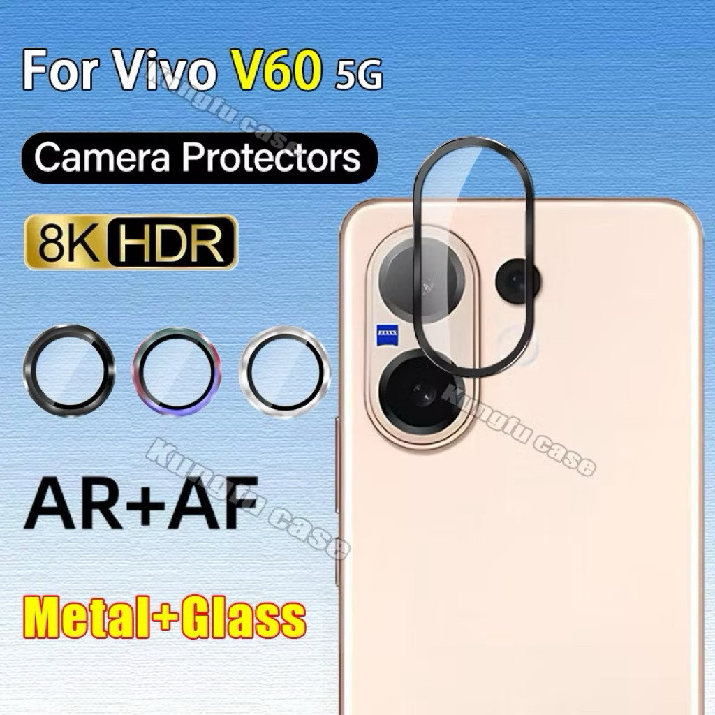 ส่งจากไทย ฟิล์มกระจกกันรอยเลนส์กล้อง สำหรับ Vivo V60 5G ตัวป้องกันเลนส์กล้อง แหวนกันรอยขอบเป็นโลหะอลูมิเนียม