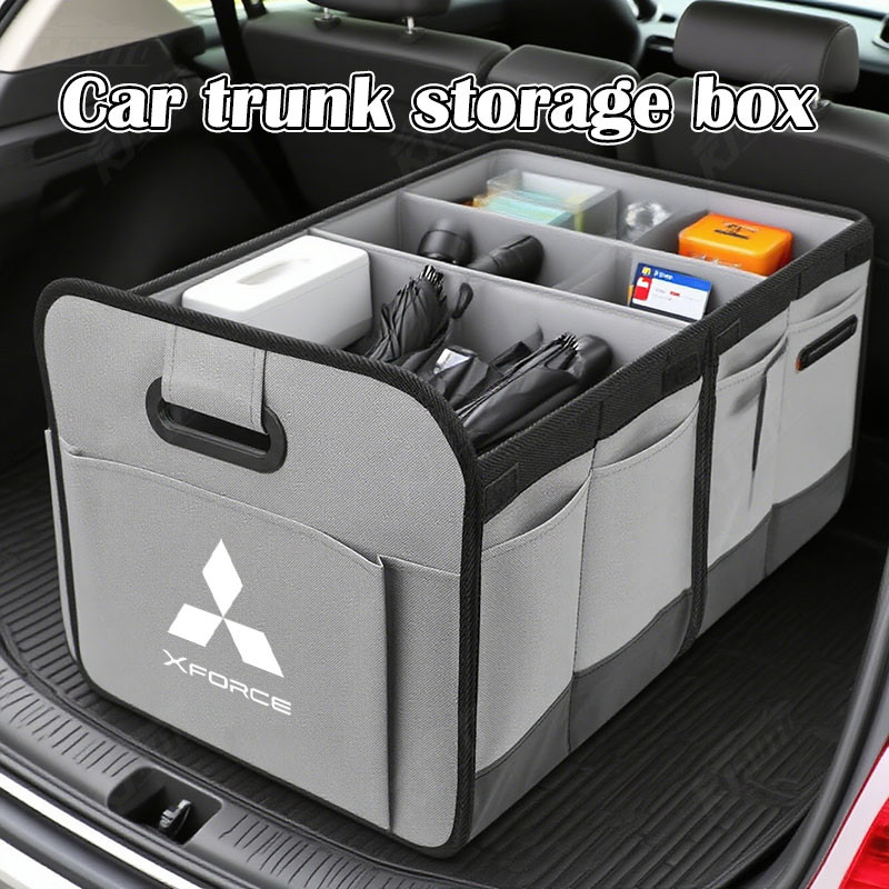 กล่องเก็บของท้ายรถ Mitsubishi Xforce หนังถังขยะความจุขนาดใหญ่พับได้แบบพกพา Organizer