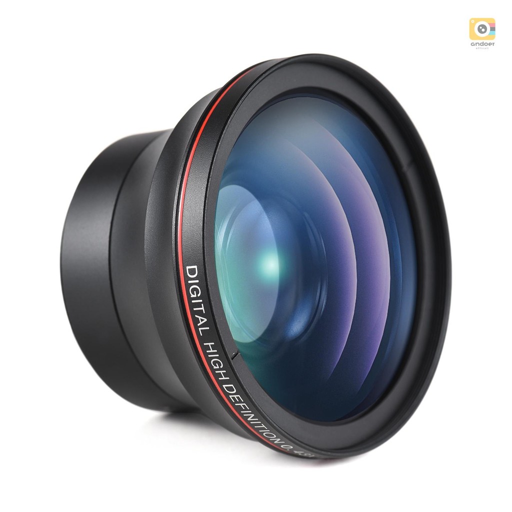 58 มม.ชุดเลนส์กล้องเลนส์มุมกว้าง 0.43X + เลนส์มาโครอลูมิเนียมเลนส์กล้อง DSLR สําหรับ Canon EOS 70D/7