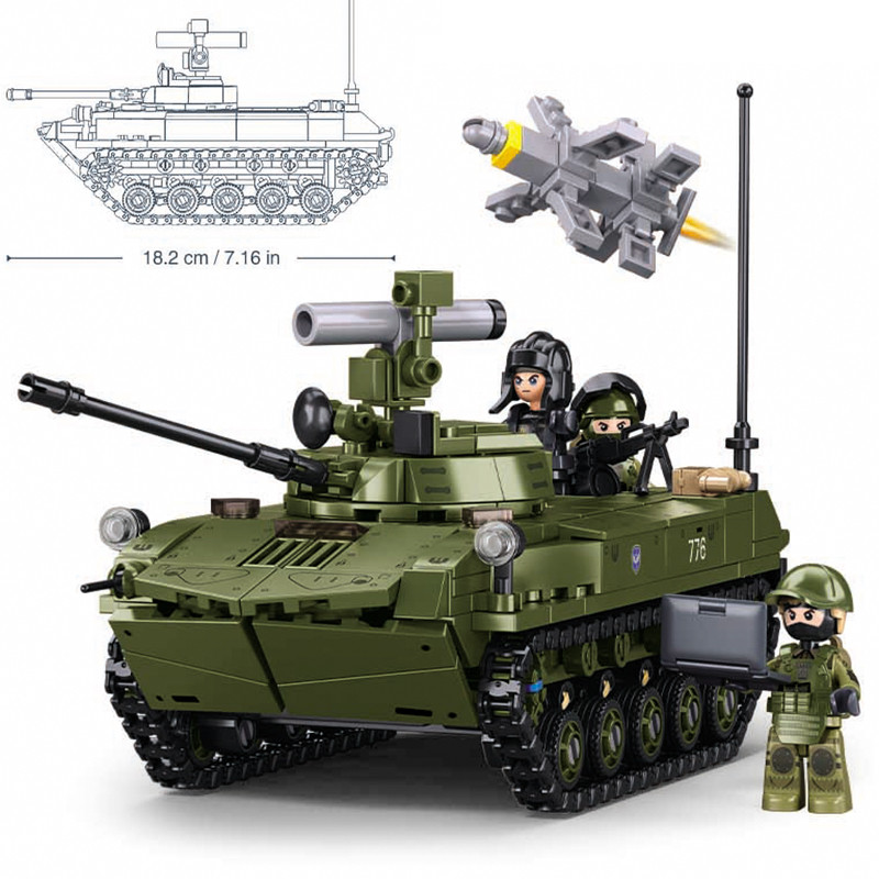 ทหารร่มชูชีพต่อสู้ Vehicle & BMD-1S Building Block 2in1 Army 516pcs อิฐทหารของเล่นสําหรับเด็กและผู้ใ