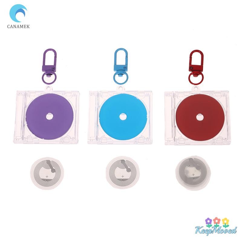 Keepmoved NFC อัลบั้มเปล่า CD Case พวงกุญแจ NFC สติกเกอร์ CD Player พวงกุญแจอุปกรณ์ต่อพ่วงอัลบั้มที่ระลึกผู้ถือกุญแจ DIY กระเป๋าจี้ใหม่