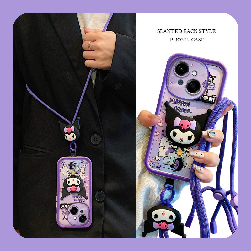 Girls 3D ตุ๊กตาน่ารัก Kuromi Bear SpongeBob Soft Case สําหรับ Tecno Spark Go 1 กระเป๋าสะพายข้าง/สายสั้น