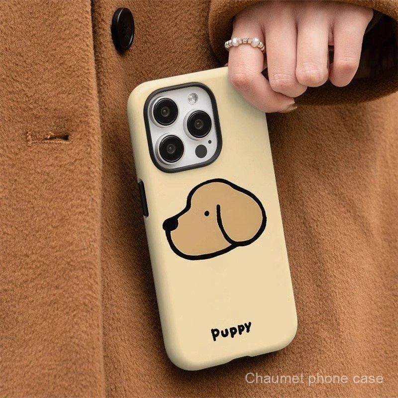น่ารักน่ารักหัวสุนัขเข้ากันได้กับ iphone16เคสมือถือ14PROMAX เคสแข็ง13ทูอินวัน12กันกระแทก11แบบเรียบง่าย