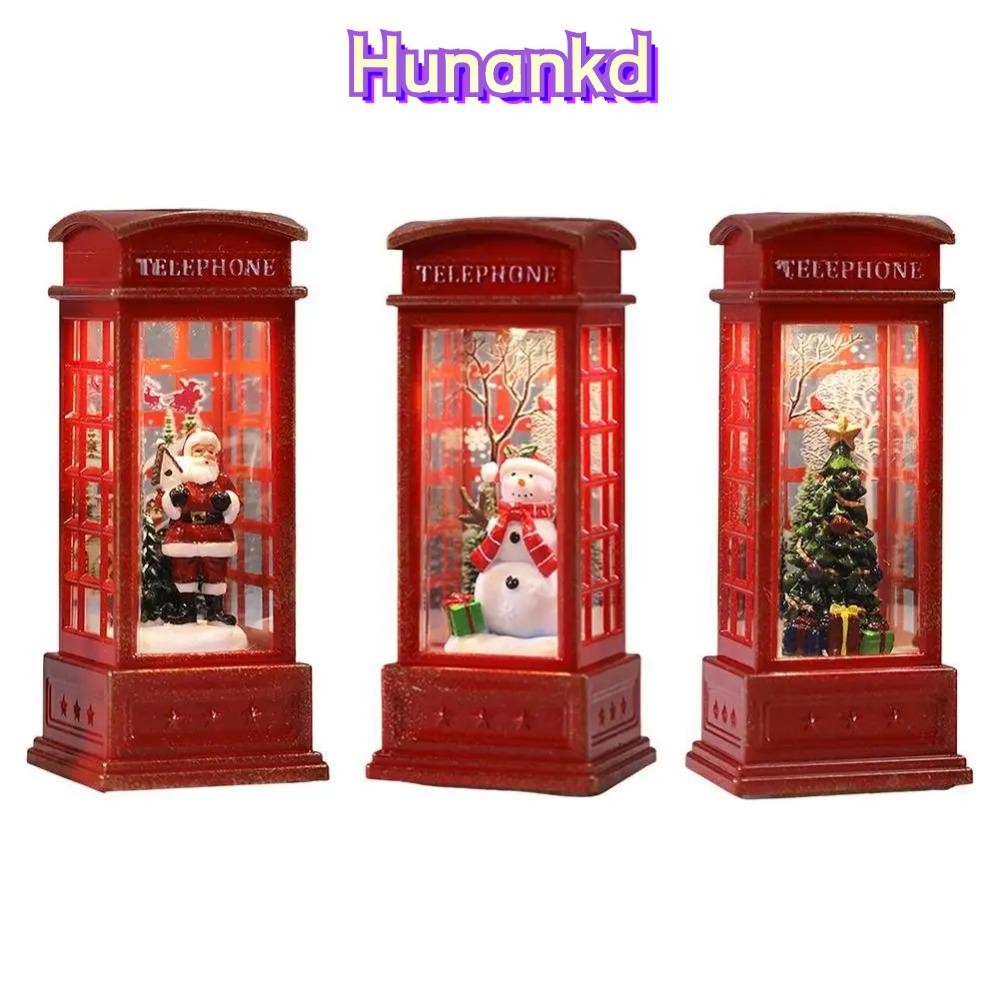Huan ไฟ LED, ไฟตกแต่งบูธโทรศัพท์คริสต์มาส, บูธโทรศัพท์ที่ใช้แบตเตอรี่ของขวัญ ซานตาคลอส ไฟตกแต่งตั้งโต๊ะ
