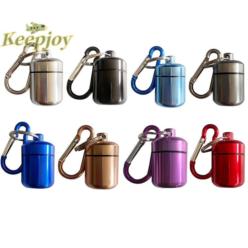 [Keepjoy] อลูมิเนียมอัลลอยด์ผู้ถือพวงกุญแจยากล่องยาขนาดเล็กกรณียากันน้ํา Pill Organizer Stonego ที่ใส่ยาแบบพกพาพวงกุญแจ [ใหม่]
