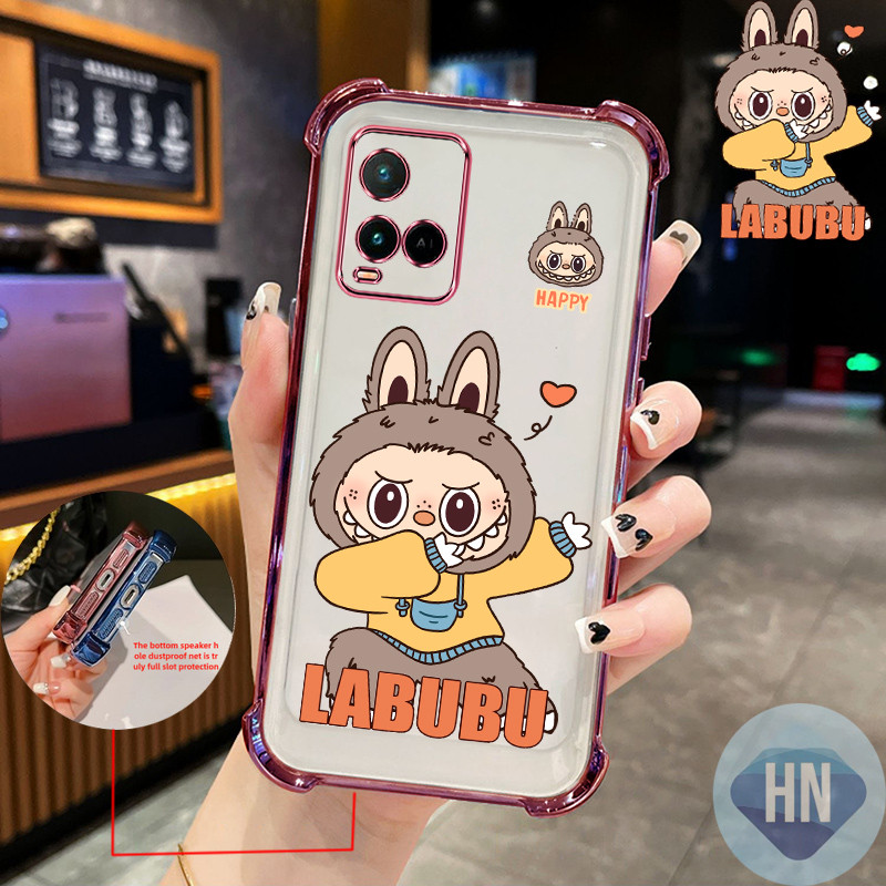 เคส VIVO Y21 Y21s Y21a Y21t Y33s 4G LABUBU ใหม่สี่มุมโปร่งใสป้องกันการตกเปลือกเคส