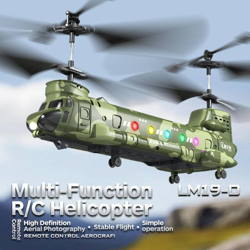 Rc LM19 Chinook กล้องเฮลิคอปเตอร์ 2.4G รีโมทคอนโทรลเครื่องบิน HD ถ่ายภาพทางอากาศเด็กทหารของเล่นรุ่น Xmas ของขวัญของเล่น