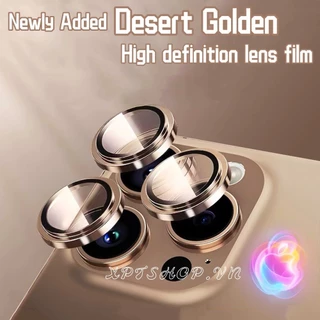 ใหม่เพิ่ม Desert Golden กล้องเลนส์ Protector สําหรับ iPhone 16ProMax 16Pro 16Plus 15ProMax 15Plus 13ProMax 12 11 กระจกนิรภัยป้องกันกล้องฟิล์ม