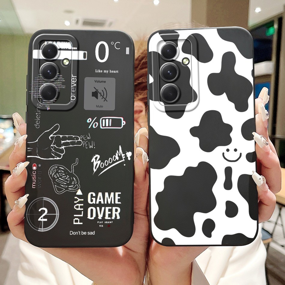 สําหรับ Samsung Galaxy S24 FE น่ารักพิมพ์ซิลิโคนอ่อนนุ่ม Jelly Case Samsung S24FE 5G เลนส์ป้องกันเคสโทรศัพท์