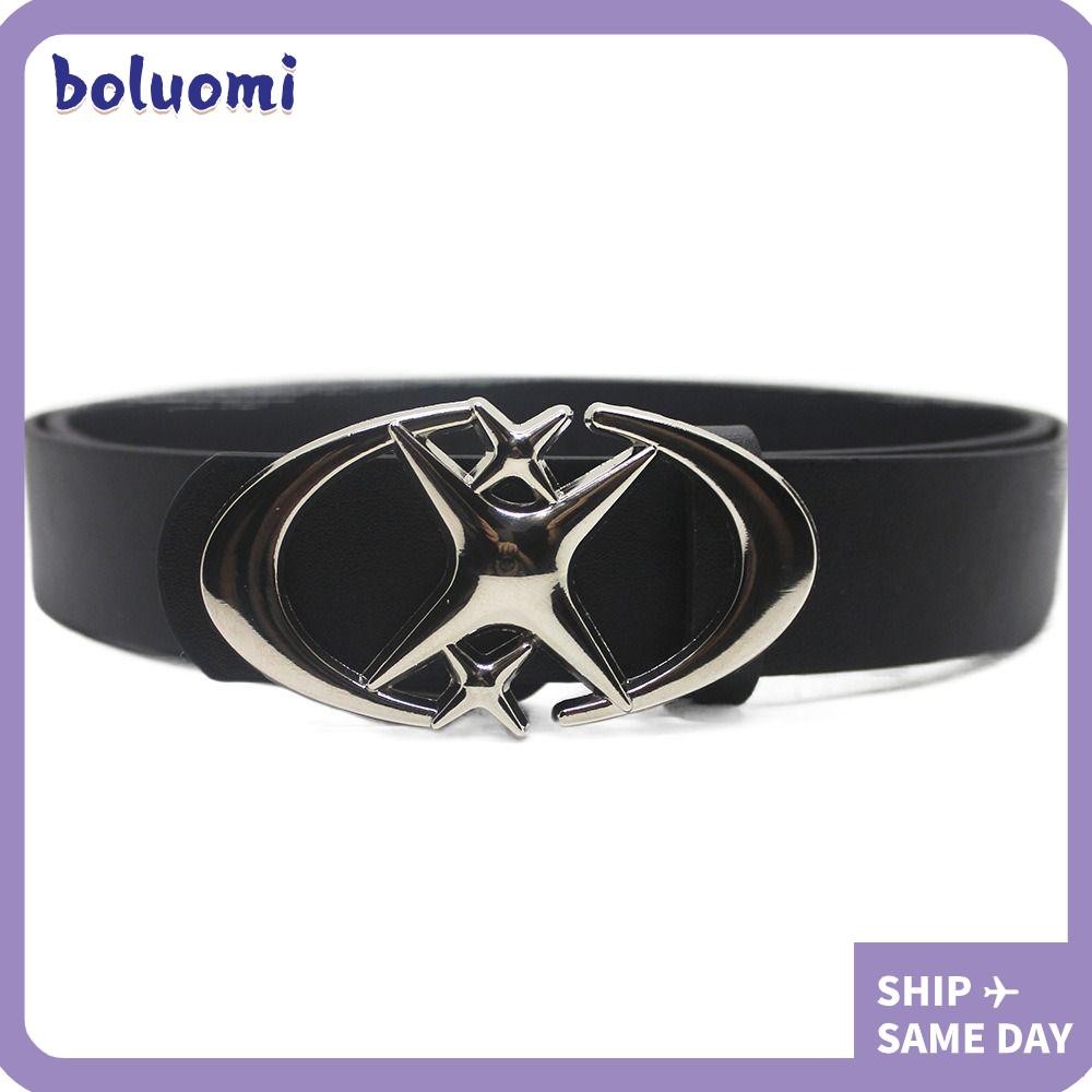 Bolumi Y2k เข็มขัด, Moon Star Design Y2k Lether เข็มขัด, Vintage Punk Pu หนัง Cross Punk เข็มขัดผู้ชายผู้หญิง