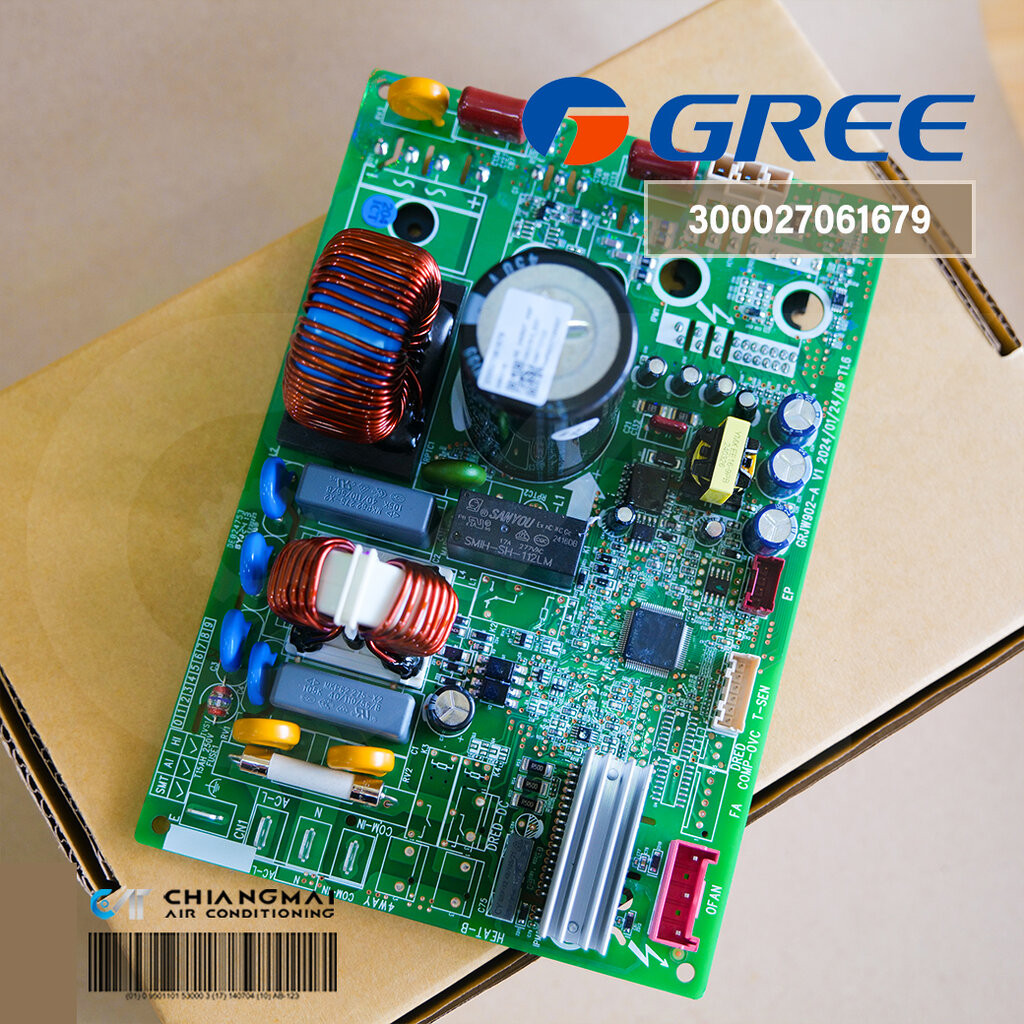 300027061679 แผงวงจรแอร์ Gree แผงบอร์ดแอร์กรี บอร์ดคอยล์ร้อน รุ่น GWC12AGB2-K6DNA1E