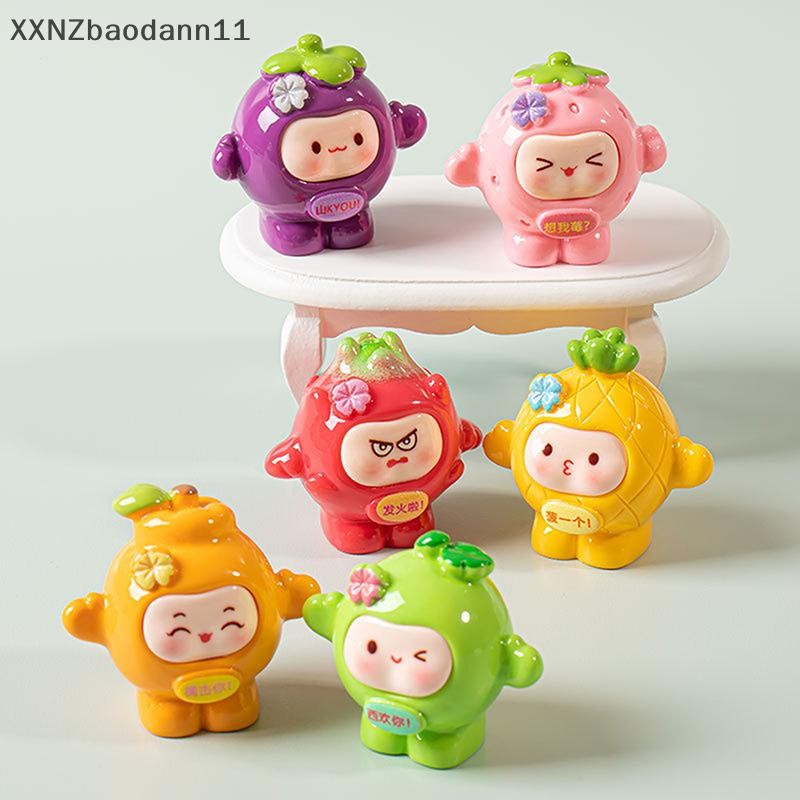 Xnz การ์ตูนน่ารักผลไม้ตุ๊กตาเครื่องประดับขนาดเล็กขนาดเล็กหุ่นตลกสร้างสรรค์ น่ารัก เดสก์ท็อปรถอุปกรณ์ตกแต่งของขวัญ MHF
