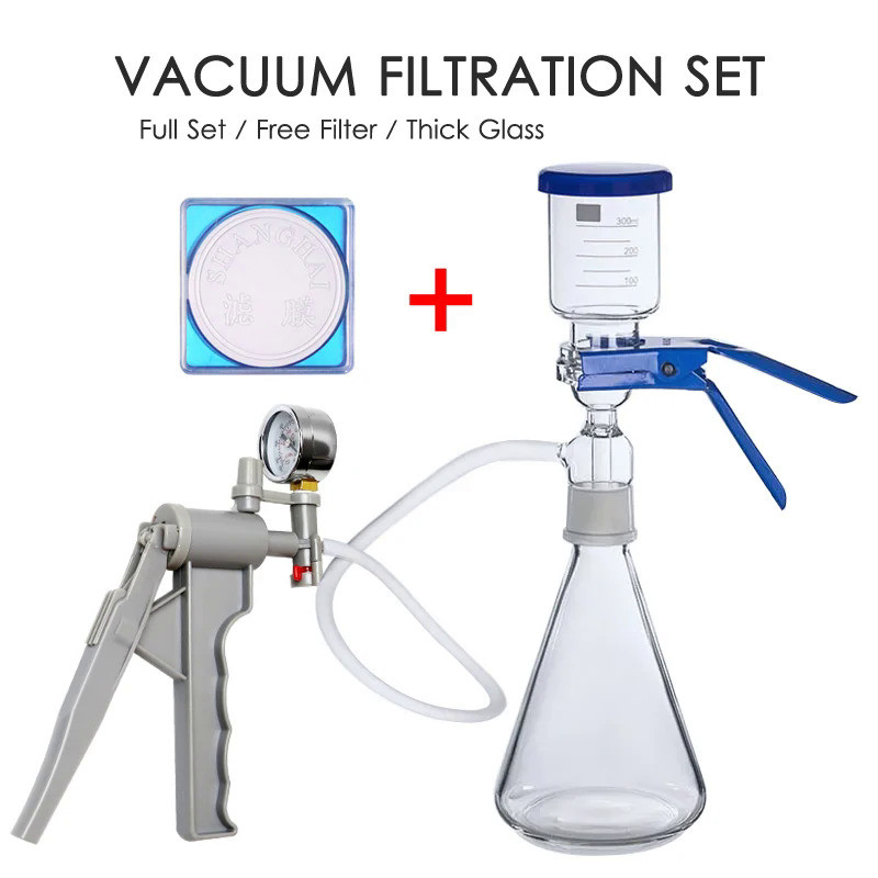 Glass Vacuum Filtration Membrane Buchner Lab Medical Refillable Bottle Funnel Flask Apparatus Kit with MCE Filter Manual