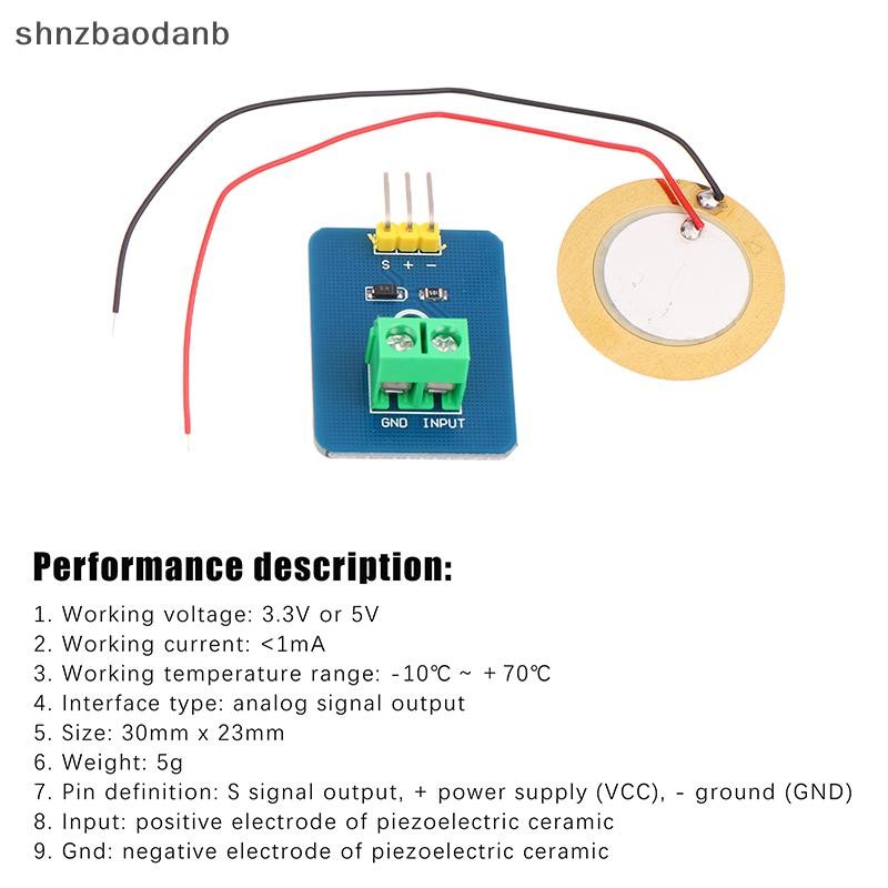 [SHNZFF] 1 ชุด DIY 3.3 V/5 V เซรามิค Piezo เซนเซอร์สั่นสะเทือนโมดูล Ana Controller ส่วนประกอบอิเล็กทรอนิกส์อุปกรณ์สําหรับ Arduino UNO R3 YBUI
