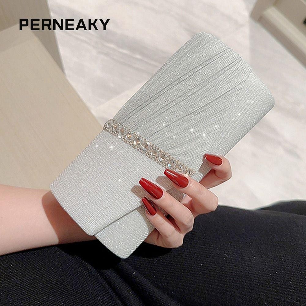 Perneaky กระเป๋าราตรี, กระเป๋าคลัทช์เลื่อมโซ่กลิตเตอร์, กระเป๋าแฟชั่นงานแต่งงาน