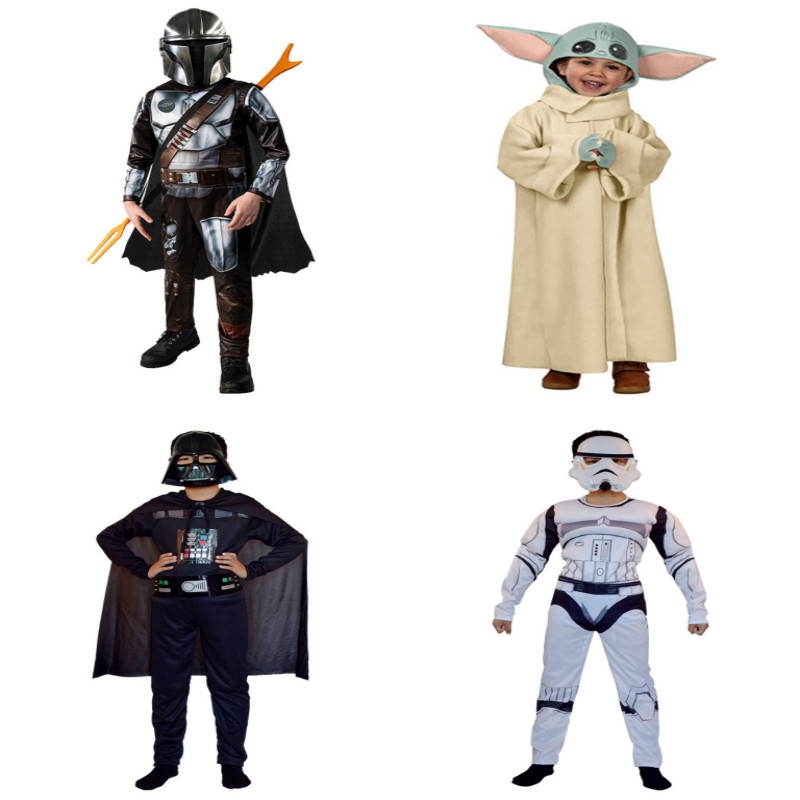 เด็ก Star Wars Clone ทหารสีดํา Samurai เครื่องแต่งกาย Mandalorian เด็ก Yoda ผู้ใหญ่ชุด Masquerade Party Performance เครื่องแต่งกายพ่อแม่และลูกพร้อม Props