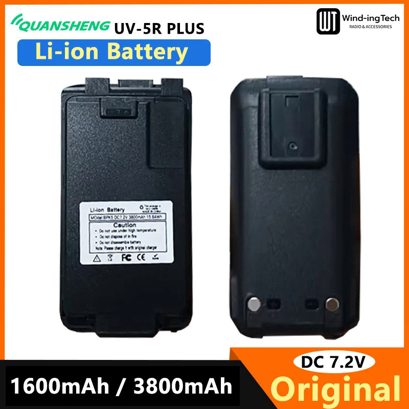 Quansheng UV 5R Plus Li-ion Battery DC 7.2V 3800mAh Battery BPK5 For UV-K6 Walkie Talkie UV K5 UV K5