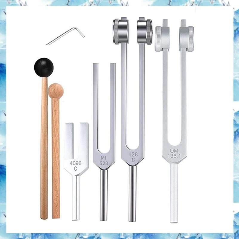 [ ] ชุดส้อมปรับ 4 ชิ้น(128Hz, 136.1Hz, MI 528Hz, 4096Hz),สําหรับ Healing Chakra,Sound Therapy,Reliev