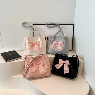 coco baby65 ระเป๋า ใบใหญ่แฟชั่นใส่ของได้เยอะPU หน้าใหญ่มากใส่ของได้เยอะมาก-โบว์ใหญ่น่ารัก- SP3166