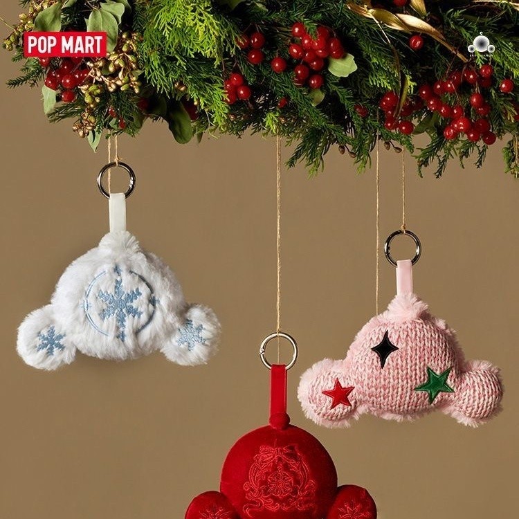 ของแท้ POPMART SKULLPANDA Wishing Time Series จี้ผ้ากํามะหยี่ของขวัญคริสต์มาสของเล่นศิลปะอย่างเป็นทางการ