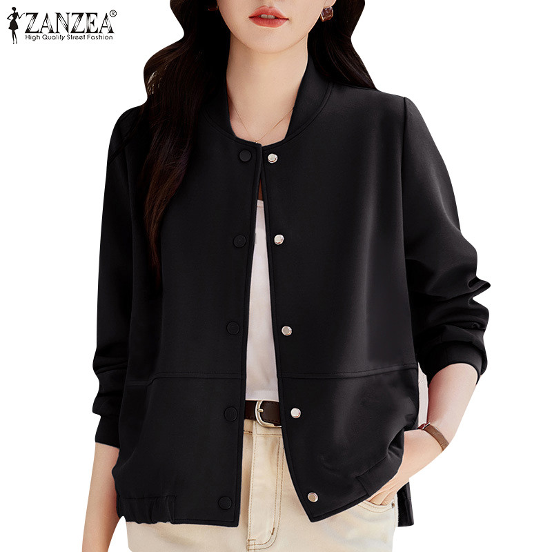 Zanzea เสื้อแจ็คเก็ตแขนยาวลําลองแฟชั่นเกาหลีสําหรับผู้หญิง Presale