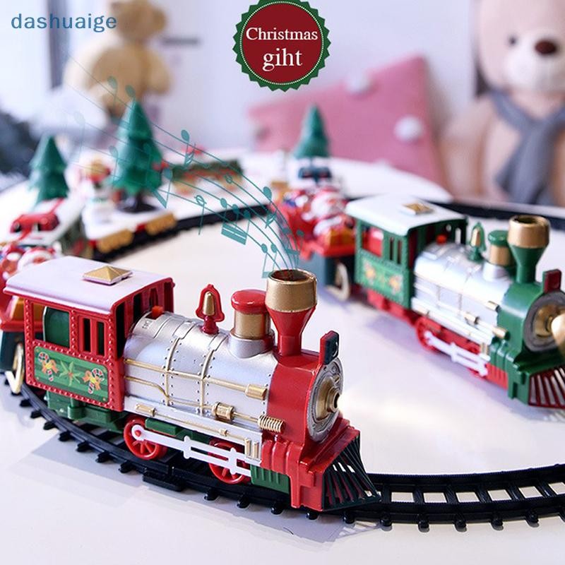 [WvW] รถไฟคริสต์มาสของเล่นไฟฟ้าตกแต่งต้นคริสต์มาสรางรถไฟกรอบรถไฟ OoO