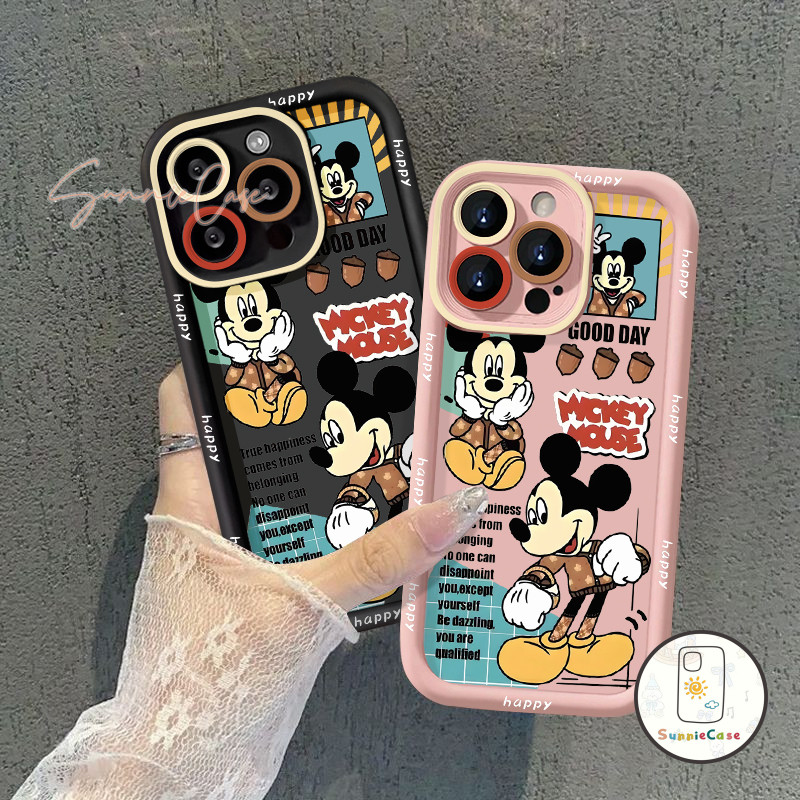 สำหรับ เคส Oppo A78 A74 A5s A58 A16 A57 A15 A3s A18 A16K A17K A12 A17 A54 A7 A38 A55 A31 Reno 8T 6 น่ารัก Mickey เคส