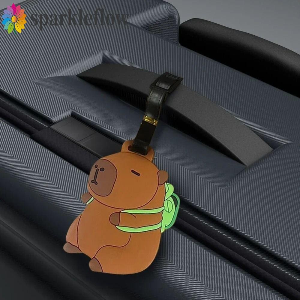 Sparkleflow Capybara แท็กกระเป๋าเดินทาง, Boarding Pass Baggage ชื่อแท็ก Capibara เครื่องบินแท็กกระเป๋าเดินทาง, บัตรข้อมูลป้ายที่อยู่เครื่องบิน Check-in Kapibara Boarding Pass Tag