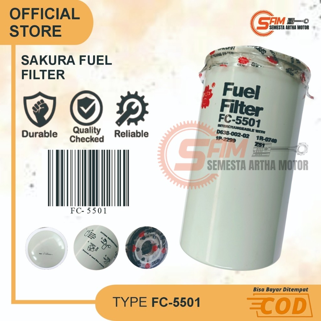 ซากุระกรองน้ํามันเชื้อเพลิง FC-5501 สามารถใช้สําหรับประเภท D638-002-02 1R-0740 1P-2299 และ Z51